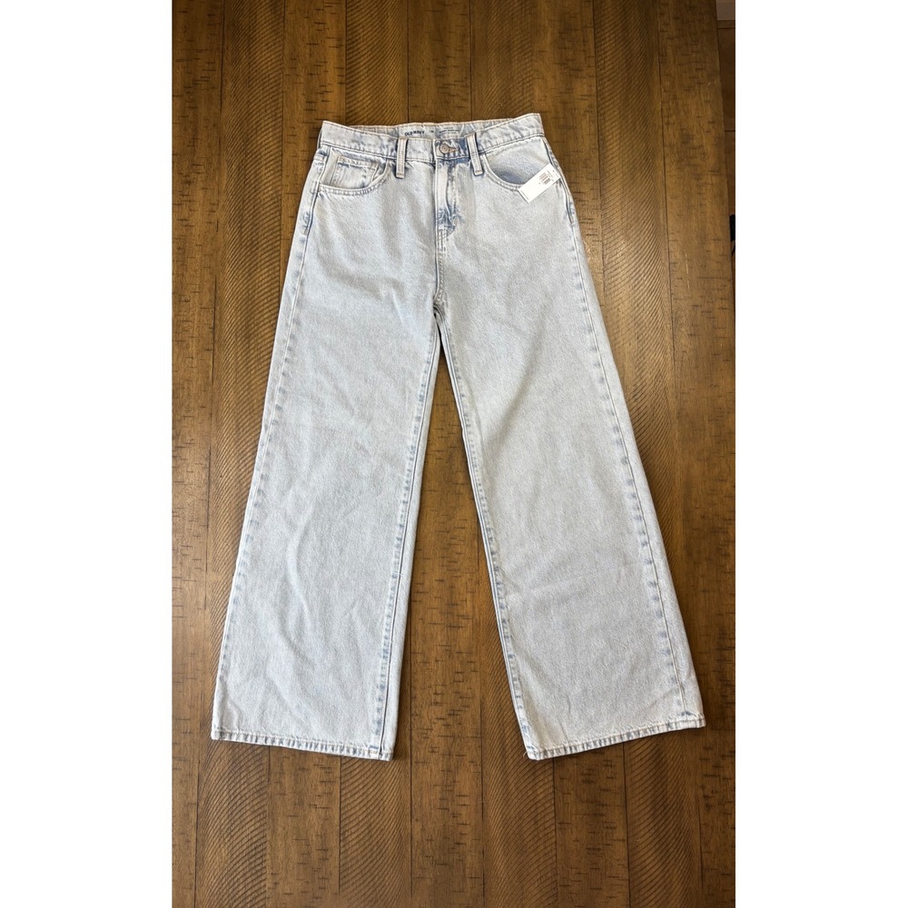 Old Navy High-Rise Baggy Wide Leg Built-In Tough Jeans Light Wash Size 16 Kids